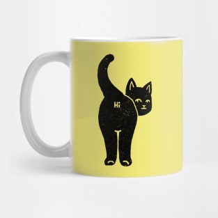 Hello Cat Butt Minimalist Black by Tobe Fonseca Mug